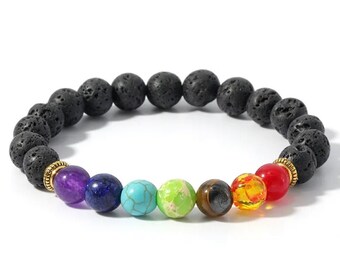 Lava Stone Prayer Bracelet