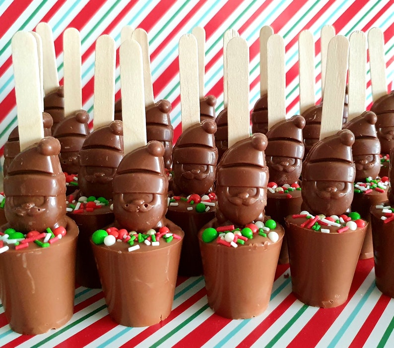 Christmas Hot Chocolate Stirrers with Kit Kat Santa, Stocking Filler, Gift
