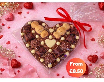 Milk Chocolate Heart with Kinder Bueno, Ferrero Rocher & Happy Hippo, Love Gift