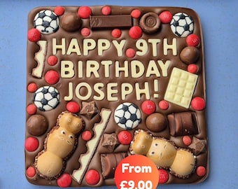 Football Style Personalised Chocolate Slab, any Occasion, any Message, gift