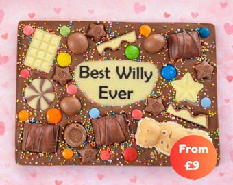 Personalised Chocolate Slab Printed Custom Message, Rude or Any Text