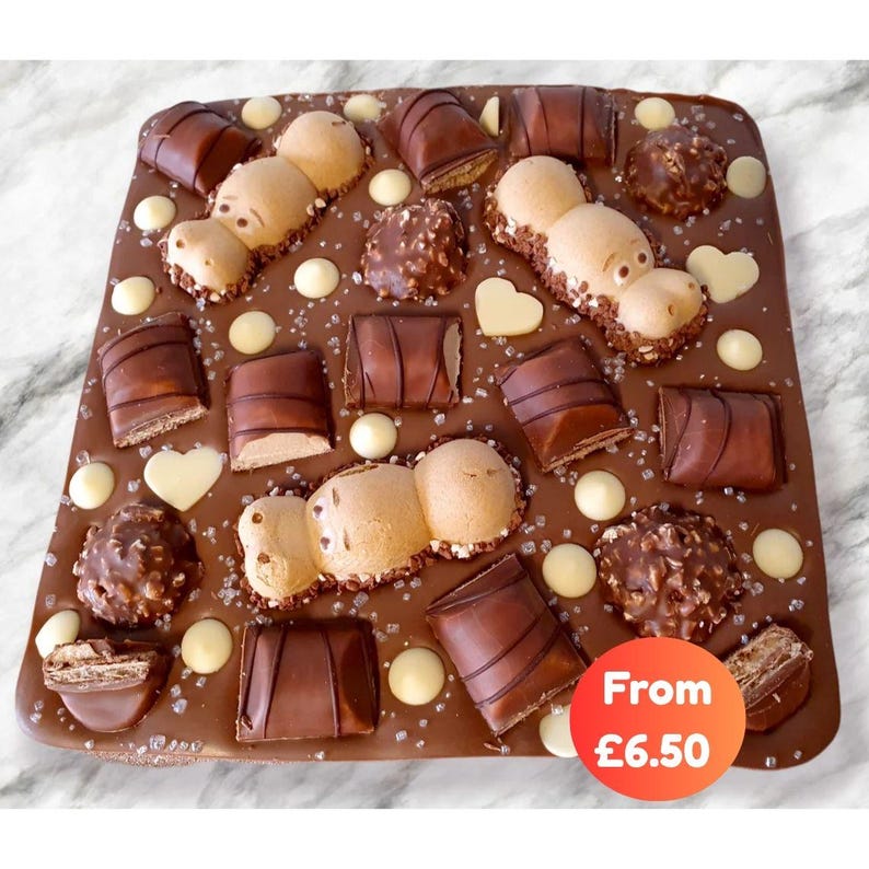 Chocolate Slab: Kinder Bueno, Happy Hippo, Ferrero Rocher Toppings image 1