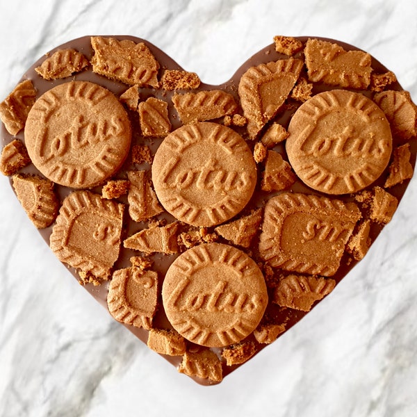 Chocolate Heart with Lotus Biscoff Biscuits, gift