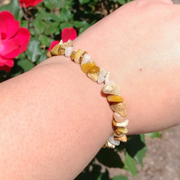 Comfort & Uplifting Picture Jasper and Yellow Aventurine Bracelet (CLEANSED AND CHARGED)