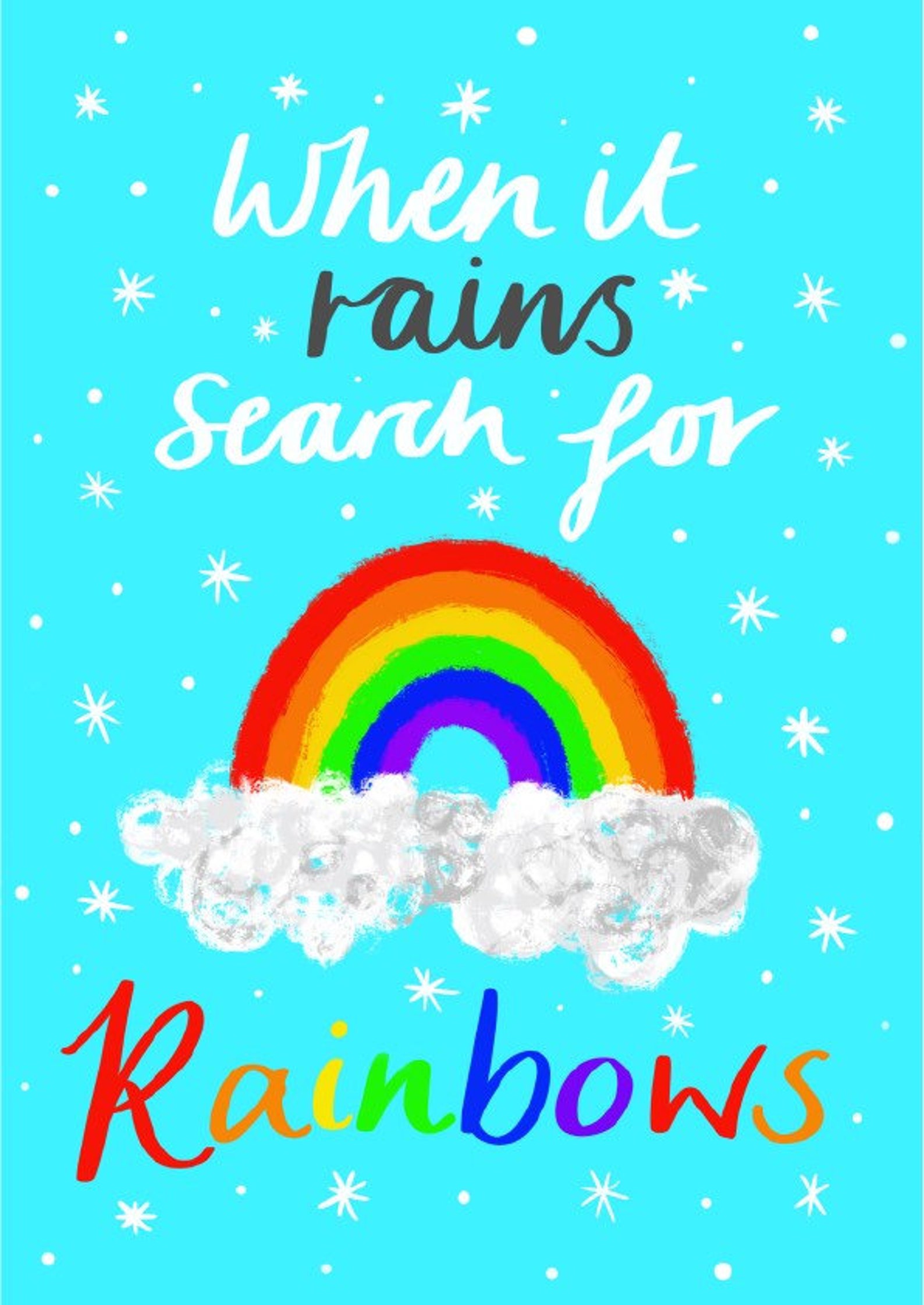 When it rains search for Rainbows Etsy