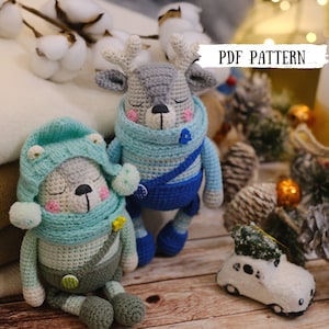 Patrón amigurumi, patrón osito a crochet, patrón crochet navideño, patrón ciervo navideño, amigurumi navideño, animales amigurumi, Reno