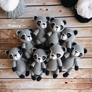 AMIGURUMI PATTERN - Crochet pattern, Raccoon crochet pattern, Amigurumi raccoon, pdf pattern, Amigurumi animals, DIY, Toy tutorial