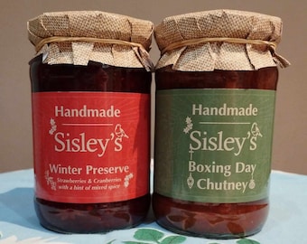 Sisley's Duo Cornish Festive Strawberry Cranberry Winter Jam & Boxing Day Chutney