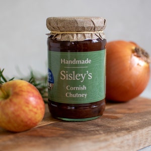 Three Jar Preserve Gift Set Jam Cornish Chutney Marmalade Hessian Bag Christmas Food Hamper Made in Cornwall Sisley's image 4