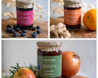 ANY 3 Jars Cornish Jam Chutney Marmalade Food Hamper Fillers