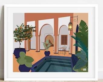 Contemporary Wall Art: Marrakesh Morocco Printable Poster - DIGITAL DOWNLOAD