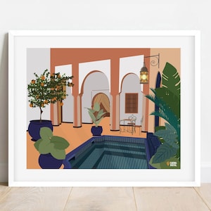 Contemporary Wall Art: Marrakesh Morocco Printable Poster - DIGITAL DOWNLOAD