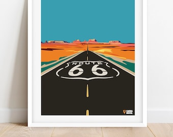 Route 66 Travel Poster Wall Art, Printable DIGITAL DOWNLOAD