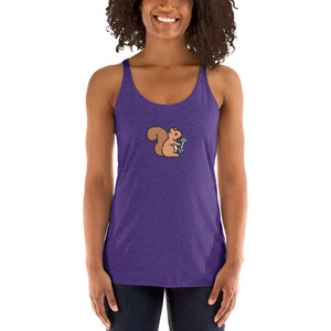 Squirrel with Dumbbell Women&#39;s Racerback Fitness Workout Lifestyle Tank