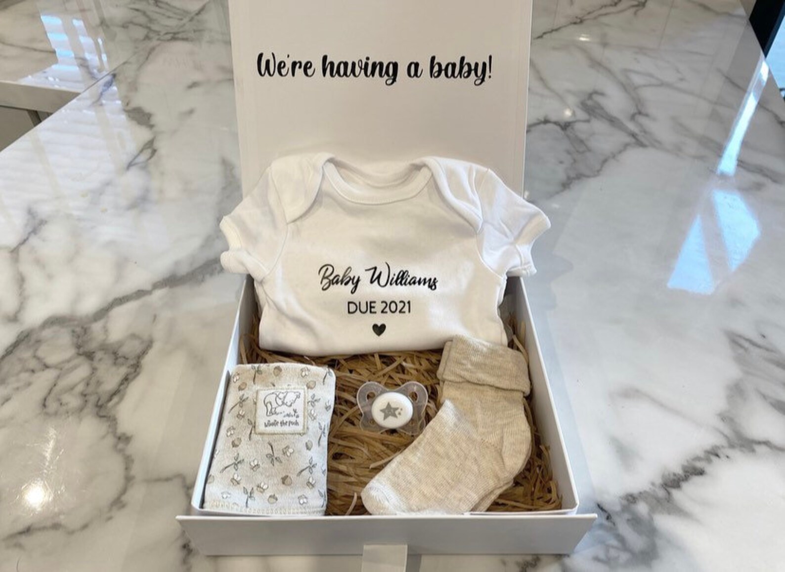 Pregnancy Baby Reveal Gift Box Neutral Baby Box Etsy