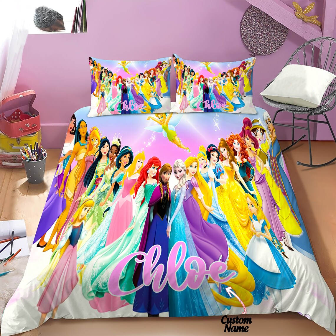 Disney Princess Bedding Snow White Princess Peach Bedding Etsy