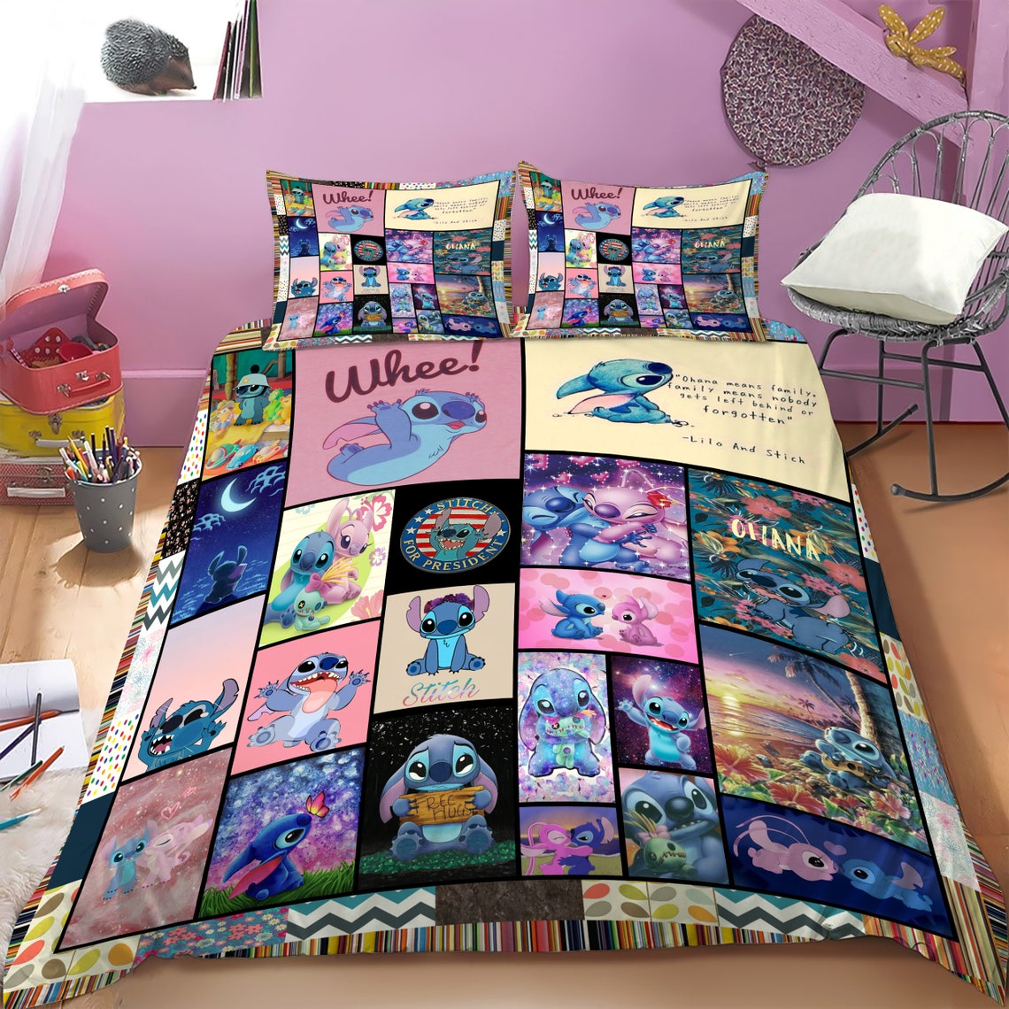 Stitch And Angel Bedding Set And Pillowcase Gift Idea For Etsy