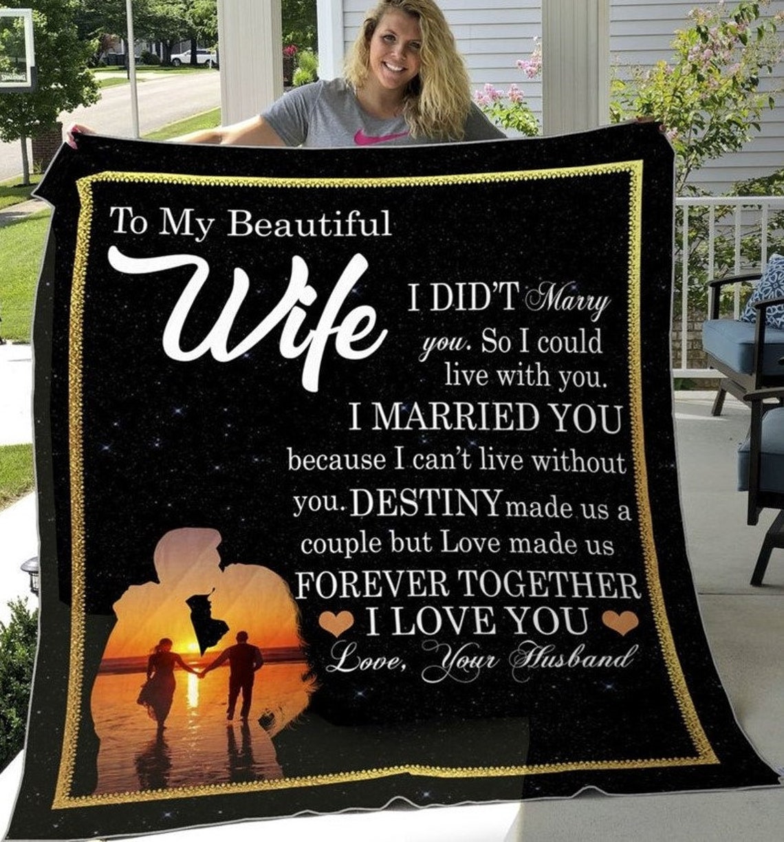 Personalized To My Beautiful Wife Blanket Love Letter From Etsy