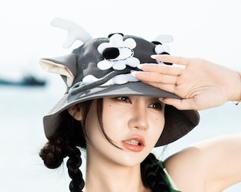 Chinese zodiac dragon bucket hat. Birthday hat. Embroidered dragon hat. Cartoon Dragon Bucket Hat. For couples