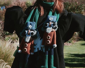 Handmade crochet scarf | Nutcracker scarf | Cute cartoon scarf | Gift for her