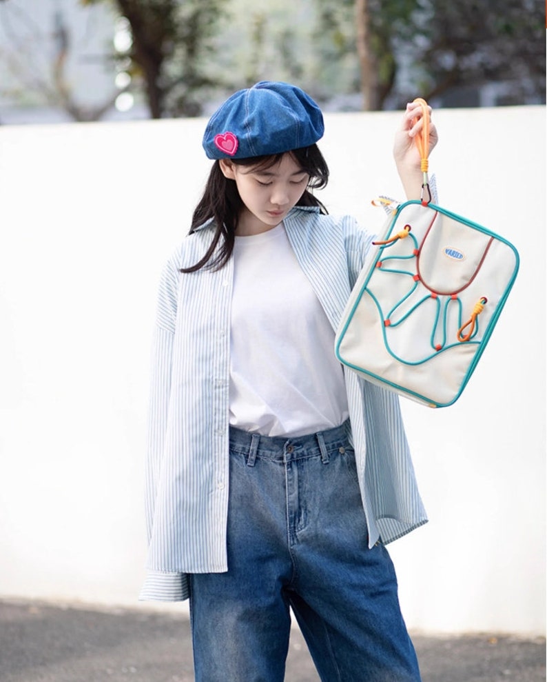 Handmade Cute Laptop Bag Funny iPad Bag Girls Book Bag Transparent Book