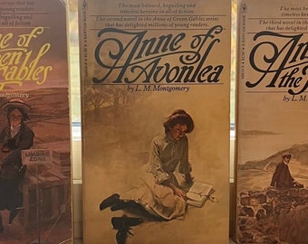 Anne of Green Gables by L. M. Montgomery, Books 1–3, 1970s Vintage Set