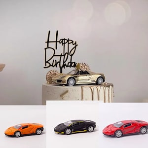 Alloy material Sports car Cake Topper Birthday Cake Decoration Toy Set