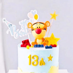 Cute little Tiger Tigger/  Doll Cake Topper / Birthday Cake Decoration/ Toy / Set