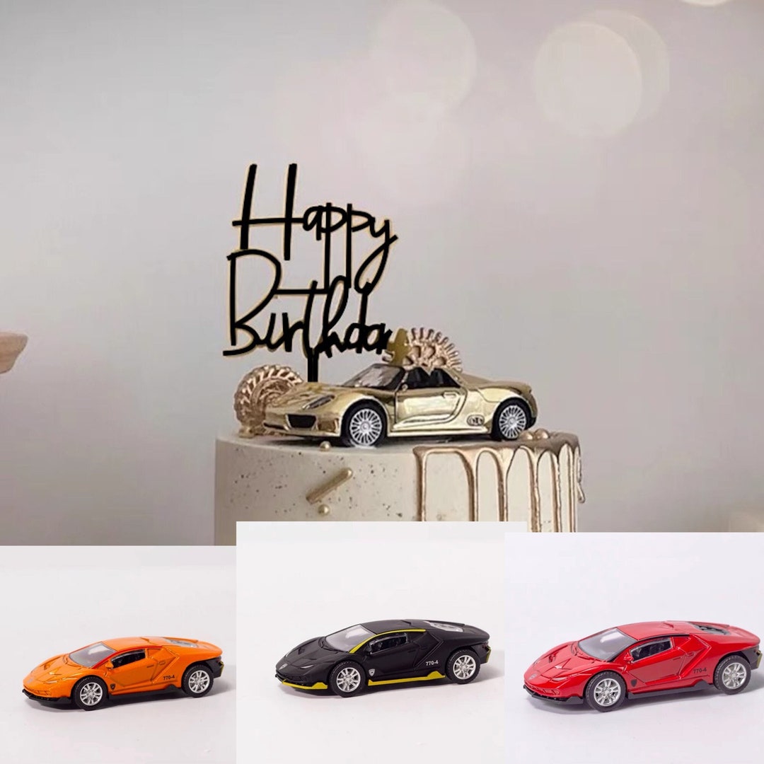 Alloy Material Sports Car Cake Topper Birthday Cake Decoration Toy Set ...