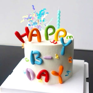 Birthday cake Color letters, decoration sign, cake Topper, cake decoration