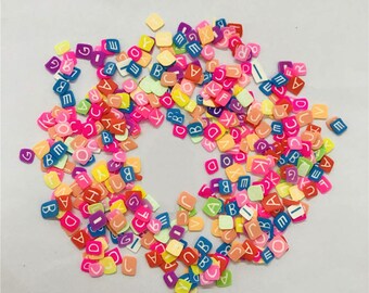 3D Letra colorida Alphabet Slices Supplies Polymer Soft Clay Decoration for Nail Art Slime Kit DIY Fruit Cake Dessert 2 oz / Pack