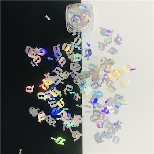 Sliver / Magenta Masks Holographi Sequins Glitter/nail charm/Festival Rave Beauty Makeup Face Body Nail Art Decoration - 10 Grams/Pack