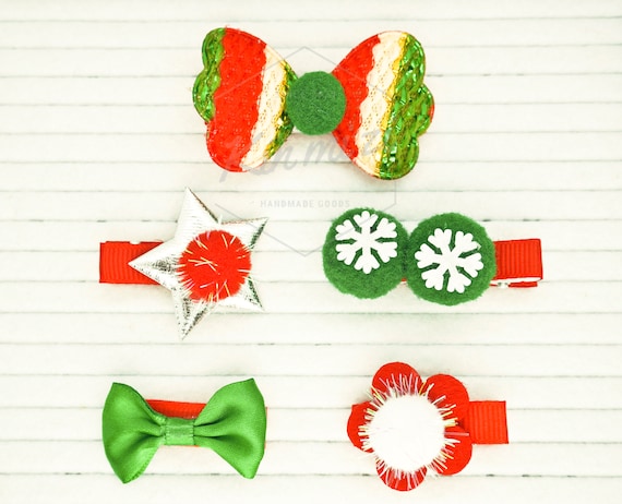 Holiday Bow Hair Clips - Multicolor Set OleOle | Pigtail Bow Set | Rifle Paper Co. Holiday Classic main image 3