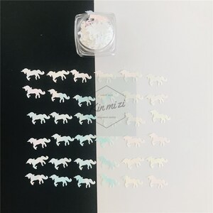 Whole Unicorns / Unicorns head Sequins Glitter nail charm - Festival Rave Beauty Makeup Face Body Nail Art Decoration - 10 Grams/Pack