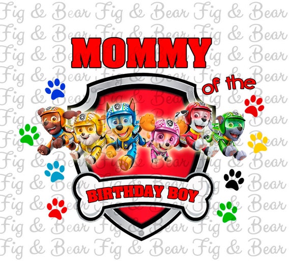 Paw Patrol Birthday Party Mom Dad Shirt 