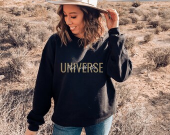 Flirt met het universum Crewneck, Yoga Sweatshirt, Flirt with the Universe, Universe Shirt, Spiritueel Shirt, Spirituele Gave, Crewneck