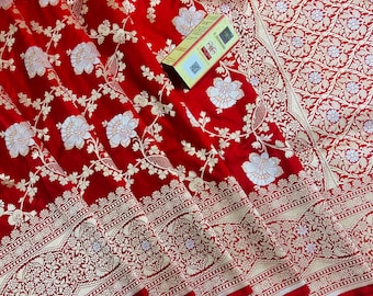 Banarasi Katan Silk Saree | Handloom Meenakari Sona Rupa Zari, Wedding Sari