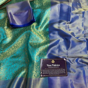 Sea Green Banarasi Tissue Silk Saree | Antique Gold Zari Border | Bridal Wedding Saree | Soft Silk Party Wear | NISA FABRICS | Celebrity Ins image 15