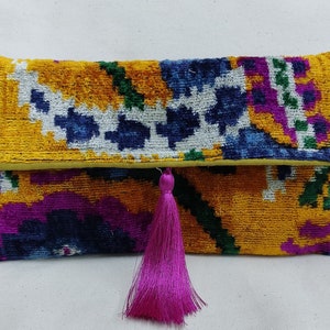 Bolsos de mano de terciopelo de seda, color azul, naranja y rosa, hechos a mano, con cierre magnético y espacio para correa de hombro, bolso pequeño, regalo único