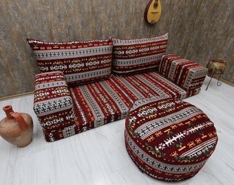 Red Cushion Arabic majlis Sofa Set Floor Couch Floor Pillow Floor Level Sofa Floor Cushions Living Room Sofa Ottoman oriental floor seating