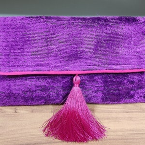 Rosa und Lila Clutches Taschen Samt Seide Geldbörse Handtaschen Handgemacht mit Magnetverschluss und Platz für Schultergurt Kleine Tasche Einzigartiges Geschenk