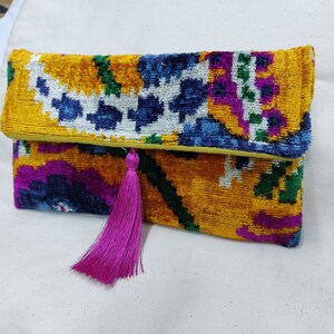 azul naranja rosa embragues bolsos terciopelo seda bolso bolsos de mano hechos a mano con cierre magnético y espacio para correa de hombro bolso pequeño regalo único imagen 5