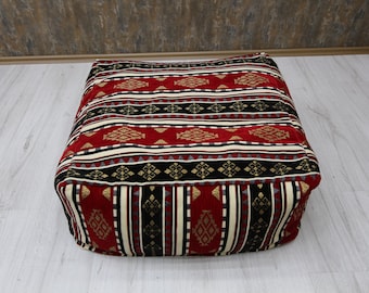 10'x24' Ottoman Pouf,Pouffe,Bean Beg Chair Beanbeg,Boho Dekor Hippie Dekor,Fußhocker Rot Pouf Sitzender Pouf,Bodensofa,Geflochten,Pouff