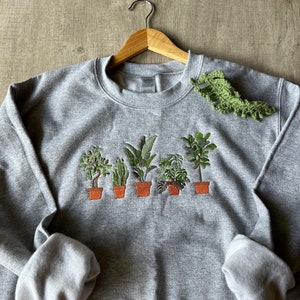 Embroidered Plant Sweater