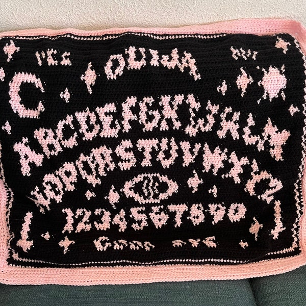 Hand Crocheted Ouija Board Throw - Mystical and Cozy Home Accent