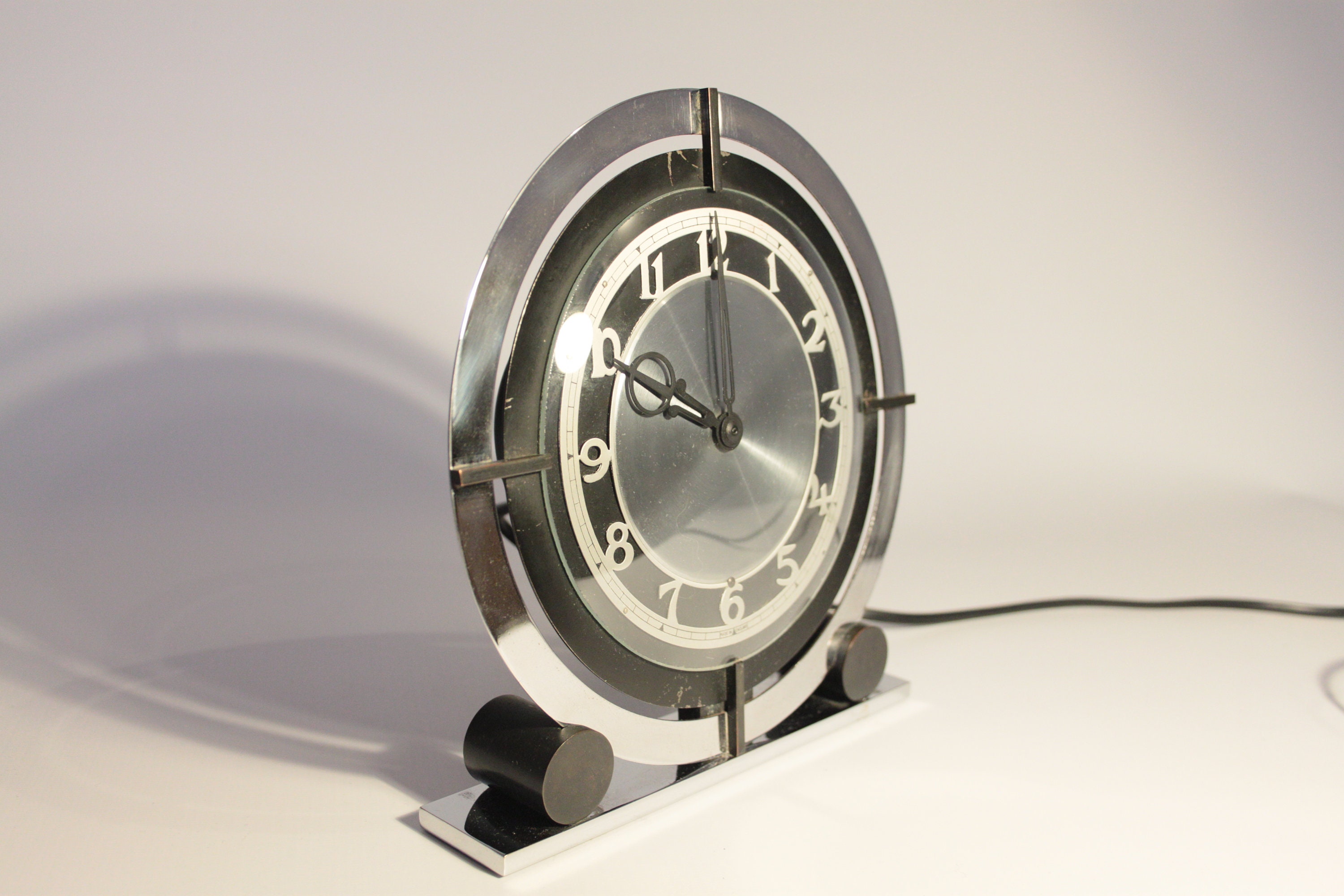 Unique Temco 1930s Art Deco Electric Clock Working Etsy