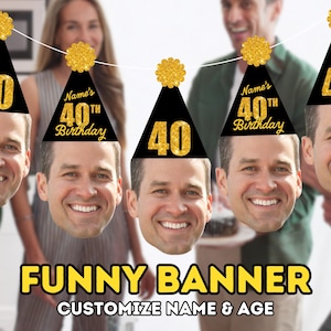 40th Birthday Banner – Custom Name or Number | Personalized Milestone Party Decor for Him or Her