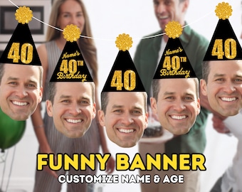 Personalized 40th Birthday Banner – Custom Name or Age | Funny Milestone Party Decorations for Adults