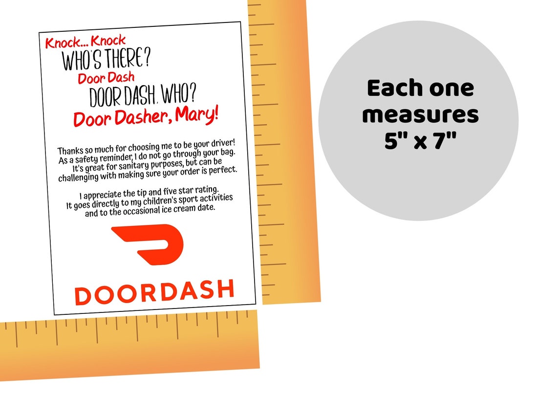 Door Dash Delivery Stickers Door Dasher Business Cards Door Etsy