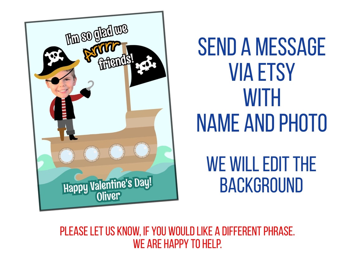 Pirate Valentines Day Cards Printable Valentines Printable | Etsy